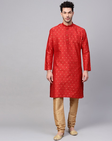 Sojanya Mandarin-Collar Long Kurta