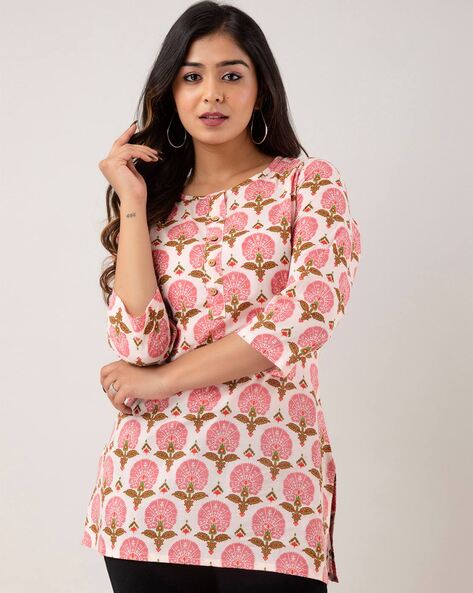 Buy online Women Grey Floral Print Short Kurta from Kurta Kurtis for Women  by Vairagee for ₹700 at 81% off | 2024 Limeroad.com