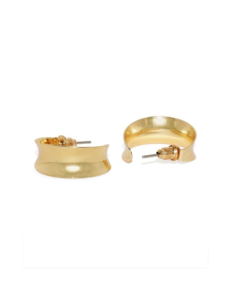 TJD 1.50 Carat Diamond 18 Karat Yellow Gold Classic Half Hoop Earrings For  Sale at 1stDibs | half hoop diamond earrings