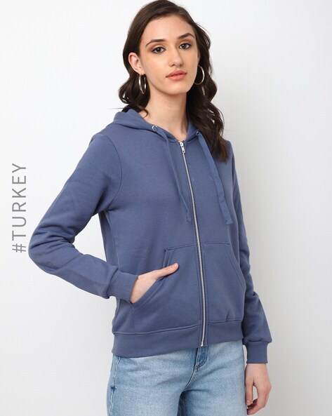 Women Hoodie with Half-Zip Closure