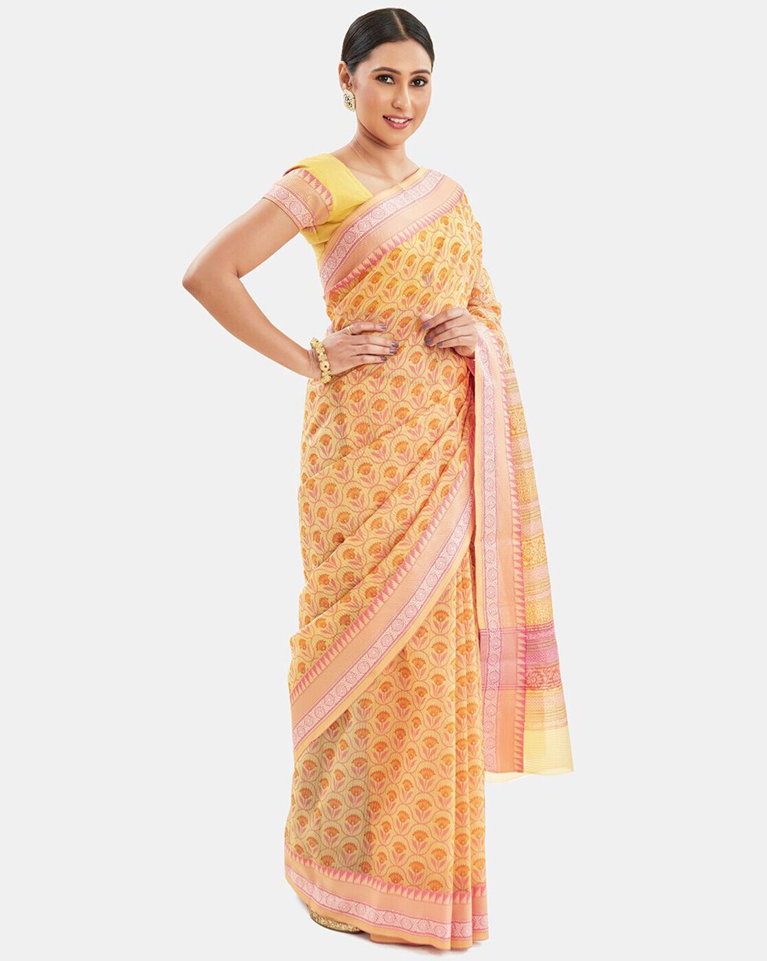 Buy Yellow Sarees for Women by Kalyan Silks Online