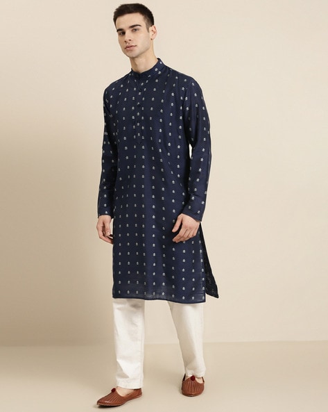 Sojanya Mandarin-Collar Long Kurta