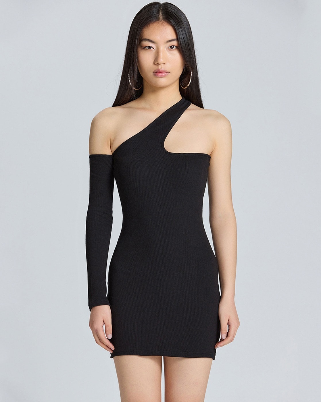 One Shoulder Bodycon Midi Dress | Steps dresses, Midi dress bodycon, Skirt  design