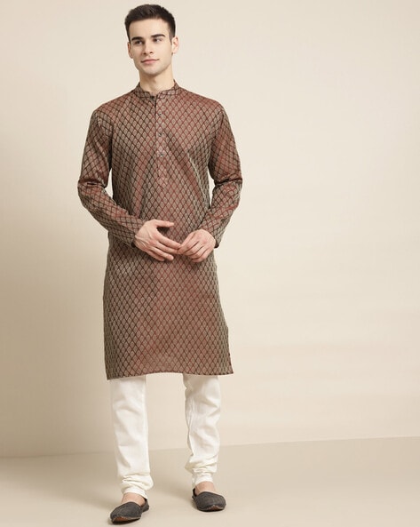 Sojanya Mandarin-Collar Long Kurta