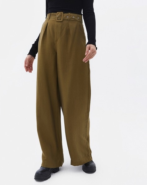 Buy Brown Trousers & Pants for Women by SAM Online