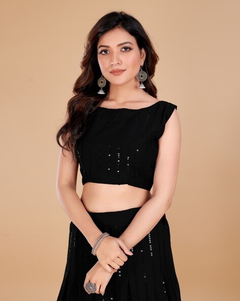 Shine Shopiee Georgette Designer Black Lehenga at Rs 2599 in Dehradun