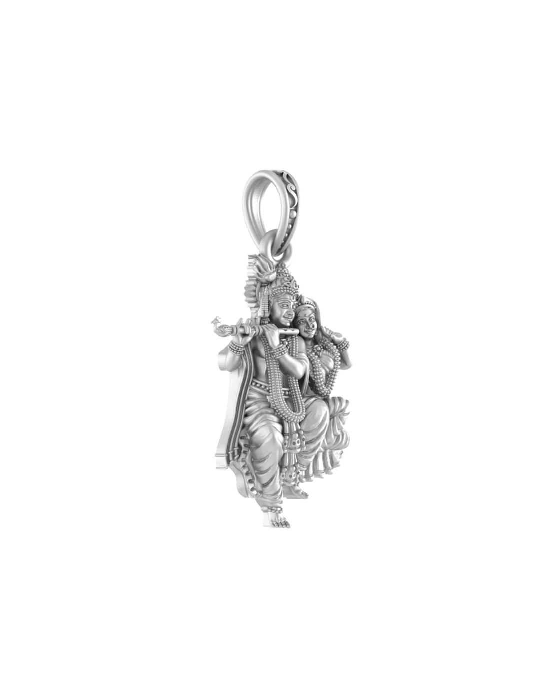 Radha krishna silver pendant deals