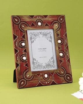 aapno rajasthan Handpainted Brown Wooden Photo frame-picture-10