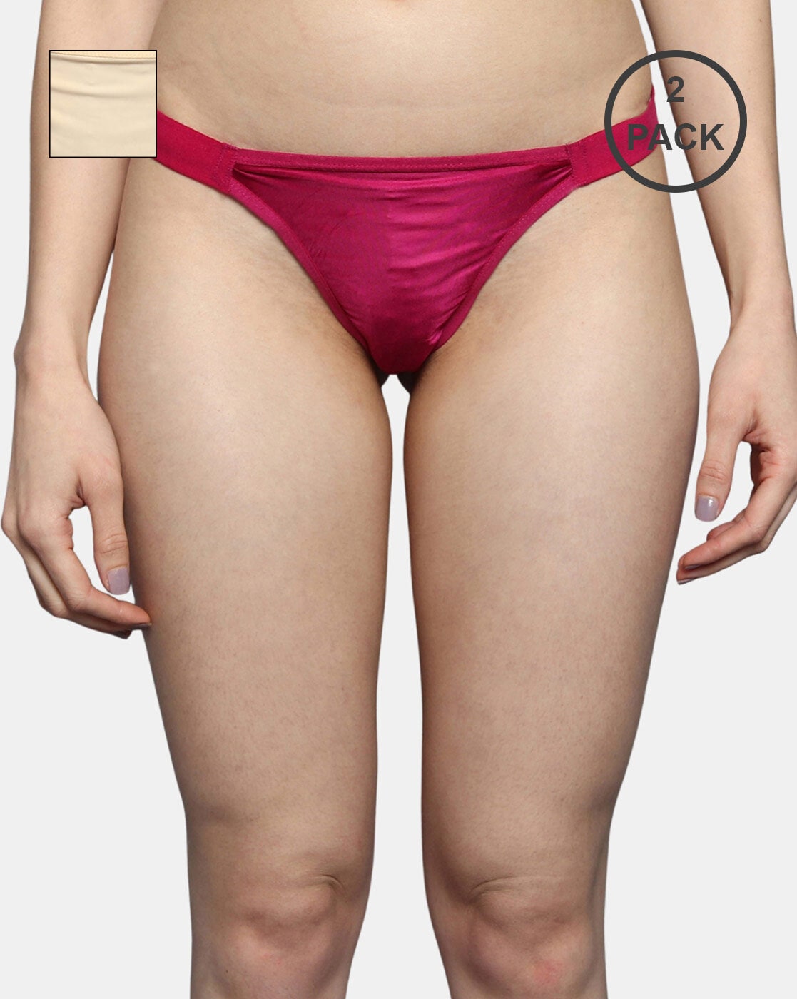 Buy Satin String Thong Magenta Online in India 