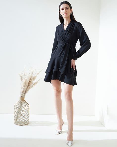 Wrap Dress with Waist Tie-Up