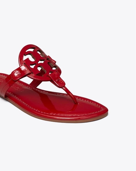 Tory burch red best sale patent leather miller sandals