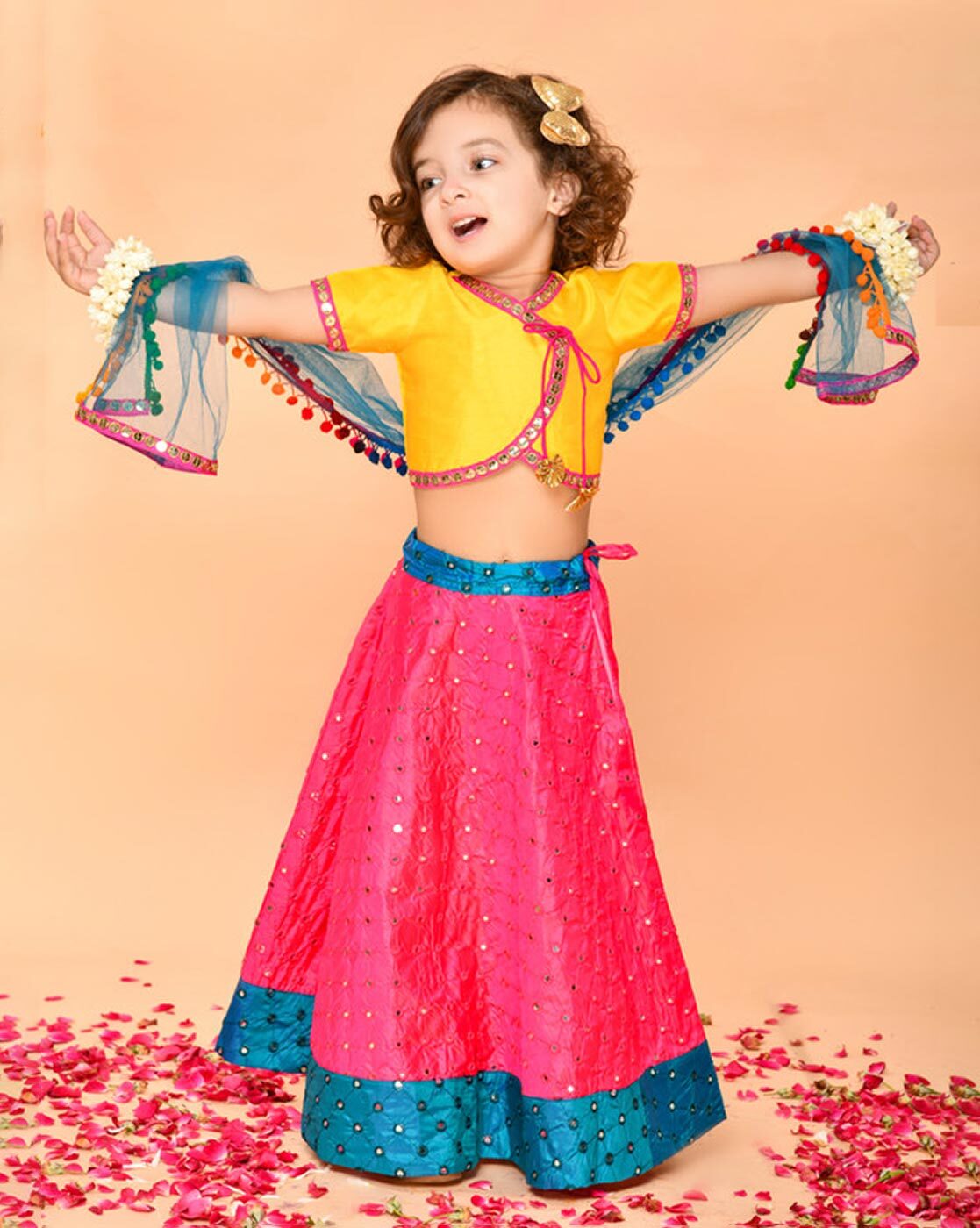 Wine Ruffled Lehenga Set For Girls Design by Saka Designs at Pernia's Pop  Up Shop 2024