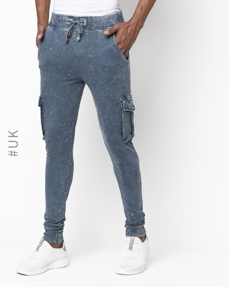 Buy online Blue Washed Taped Denim Joggers from Bottom Wear for Men by  Kultprit for ₹1039 at 63% off | 2024 Limeroad.com