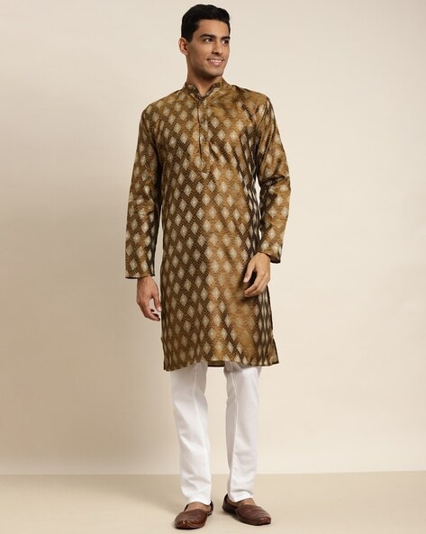 Sojanya Mandarin-Collar Long Kurta