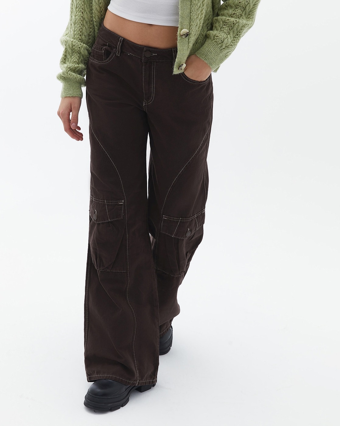 Buy Brown Trousers & Pants for Women by SAM Online