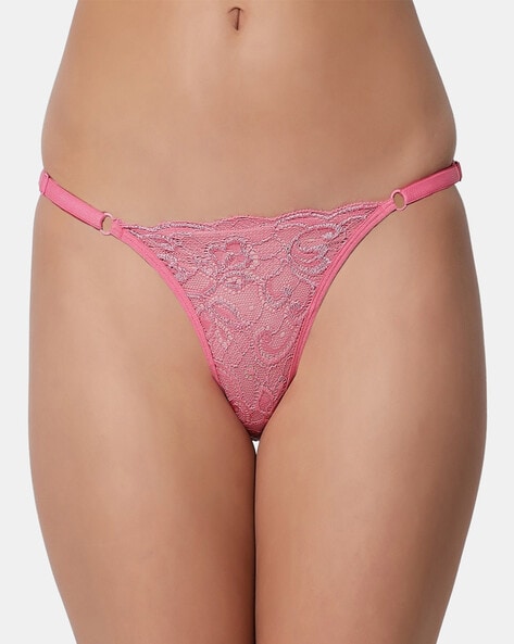 Pack of 2 Lace Thongs with Elasticated Waist