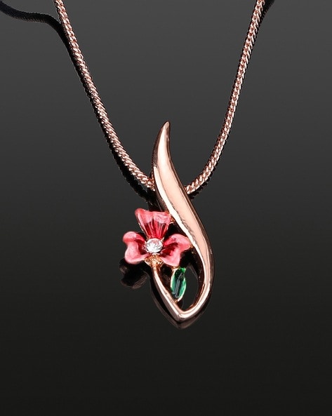 Rose Gold Plated Floral Shaped Pendant