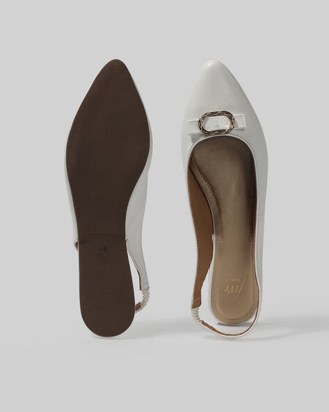 White slingback sales shoes flat