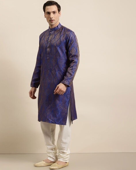 Sojanya Mandarin-Collar Long Kurta