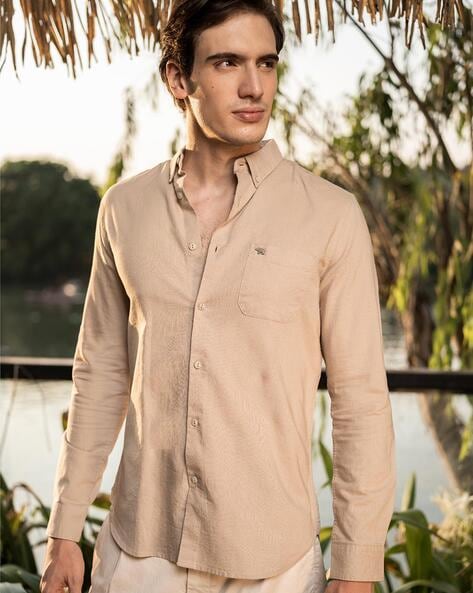 Buy Cream Shirts for Men by THE BEAR HOUSE Online