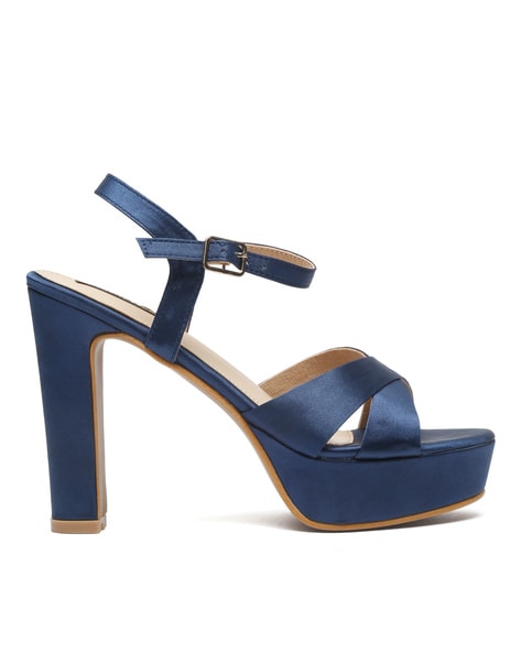 Open Toe Chunky Heeled Sandals with Ankle Strap