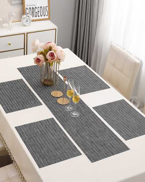 Buy Grey Table Napkins Coasters Placemats for Home Kitchen by