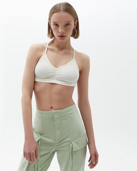 SAM Textured Strappy Crop Top