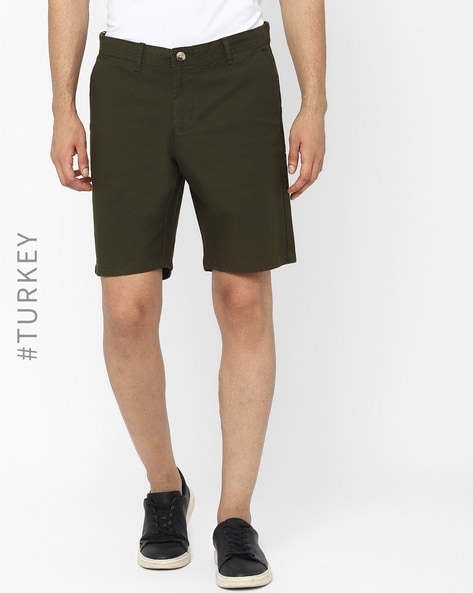 Buy Olive Shorts & 3/4ths for Men by Barrels And Oil Online