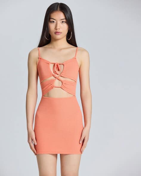 SAM Strappy Bodycon Dress with Tie-Up