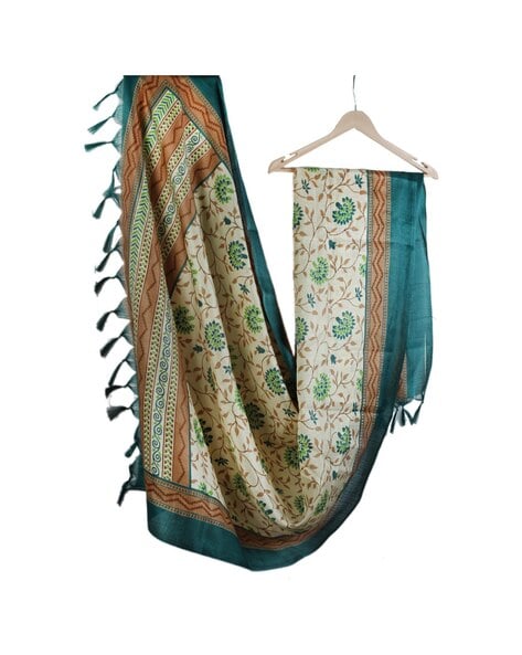 Floral Print Dupatta with Flared Hem Price in India