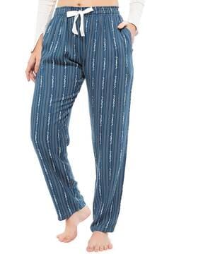 Drawstring Waist & Reflective Trim Lounge Pants