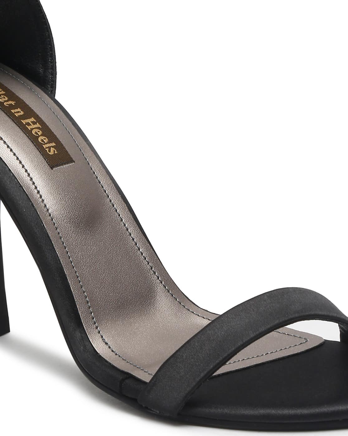 Buy Black Heeled Sandals for Women by Flat n Heels Online - Main Image