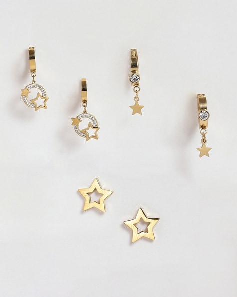 Star shaped deals gold stud earrings