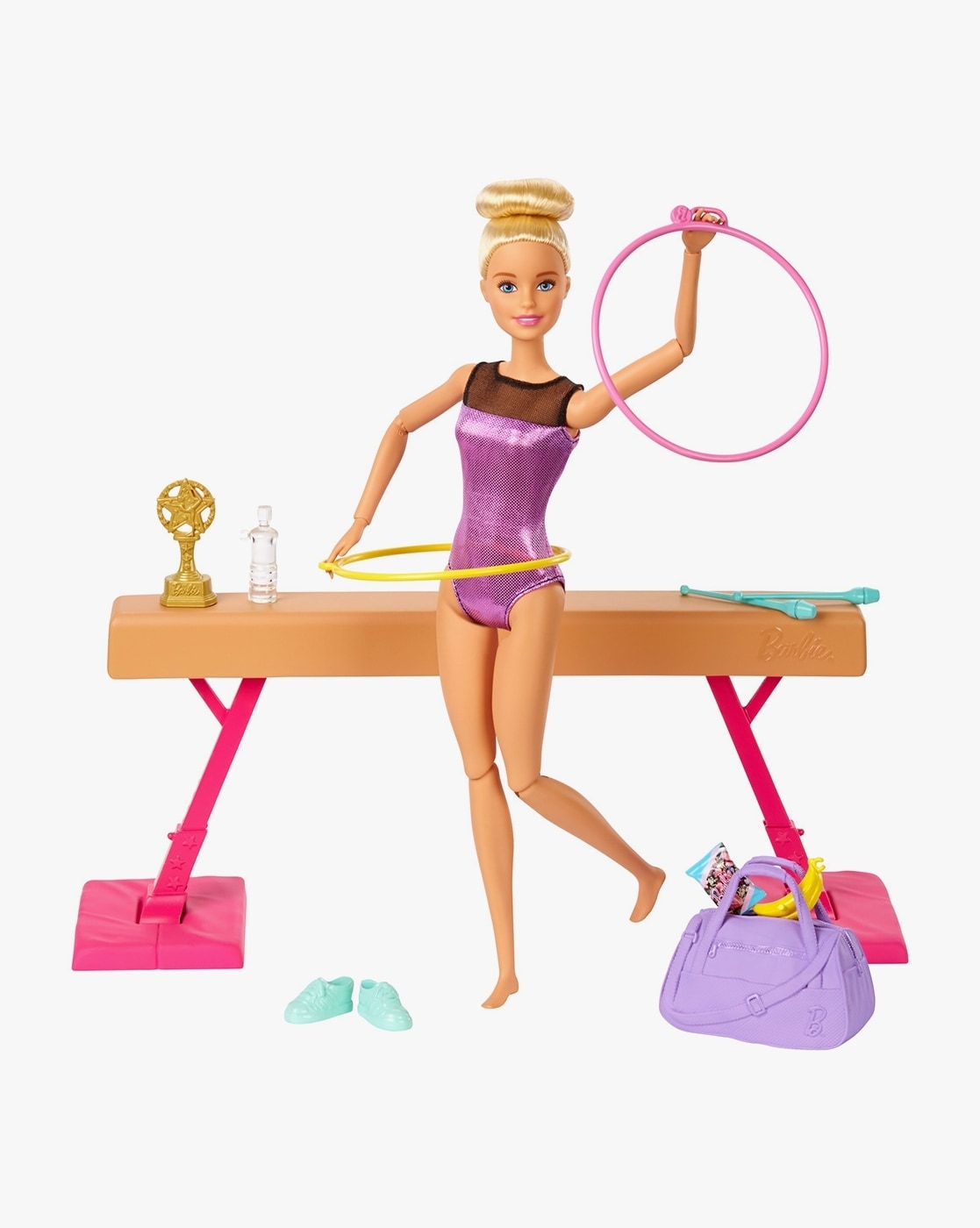 Barbie doll 2025 gymnastics set