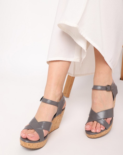 L'Artiste by Spring Step Leather Wedge Sandals - Cuteness - QVC.com