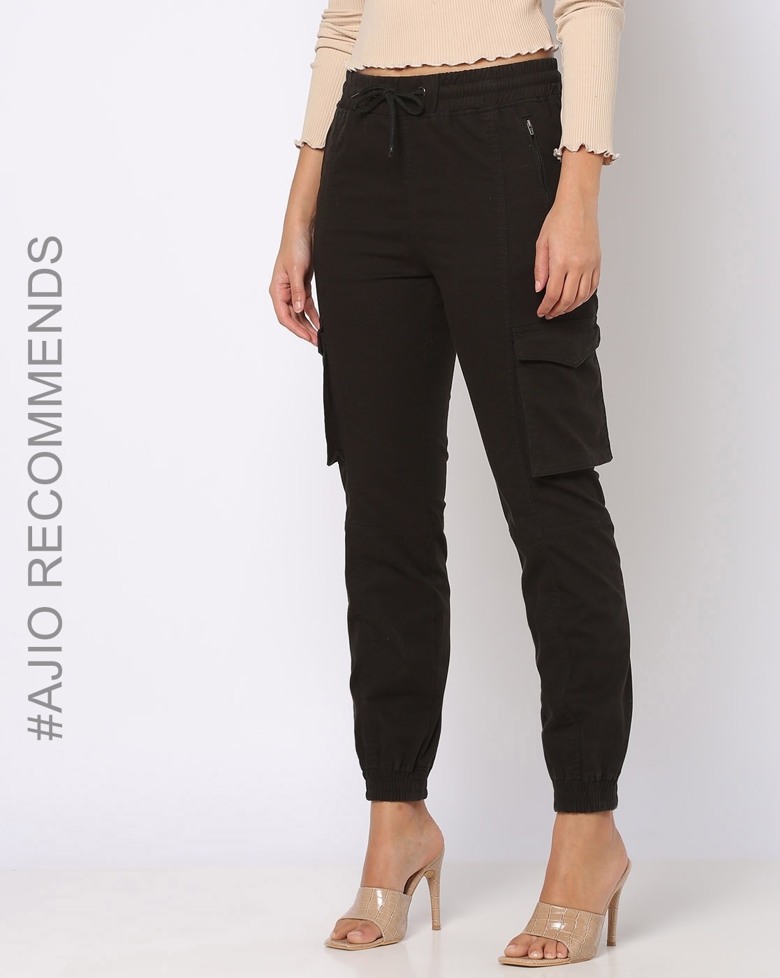 Buy Pink Trousers & Pants for Women by Styli Online | Ajio.com
