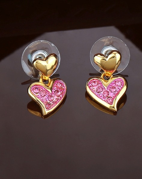 Double Heart Drop Earrings — Eye-Catching Earrings | Joya & Co.