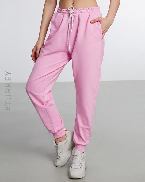 Women Panelled Joggers with Drawstring Waist