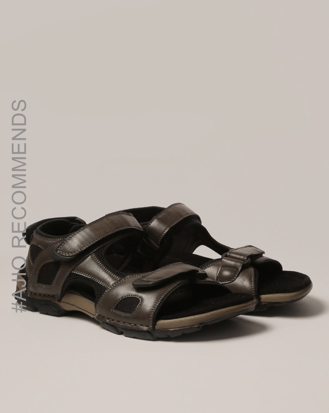 HITZ9214 Men's Black Leather Casual Velcro Sandals – Hitz Shoes Online