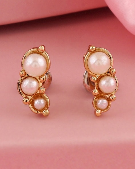 3 pearl store cluster earrings