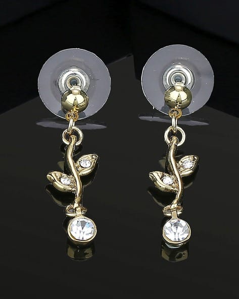 Gold-Plated Tendril Dangle Earrings