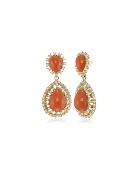 Buy Orange Earrings for Women by Estele Online | Ajio.com