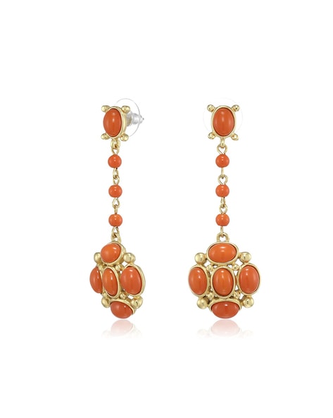 Silver Earrings with Coral – Cbigsapparels