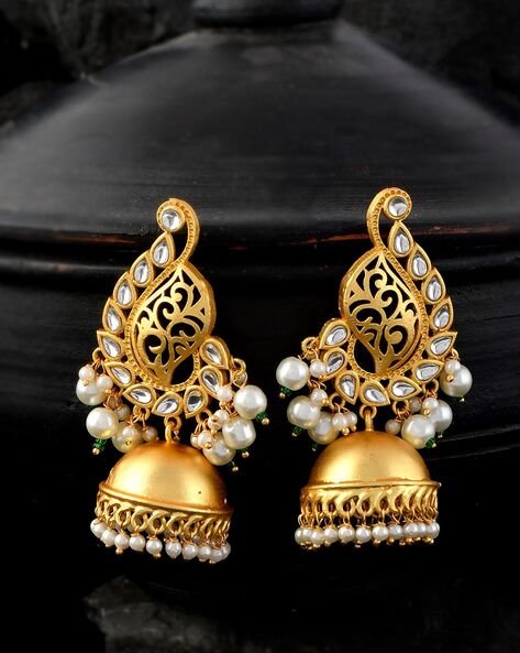 Gold Plain Lakshmi Jhumka Design - South India Jewels | Gold earrings  designs, Gold jhumka earrings, Gold jewelry outfits