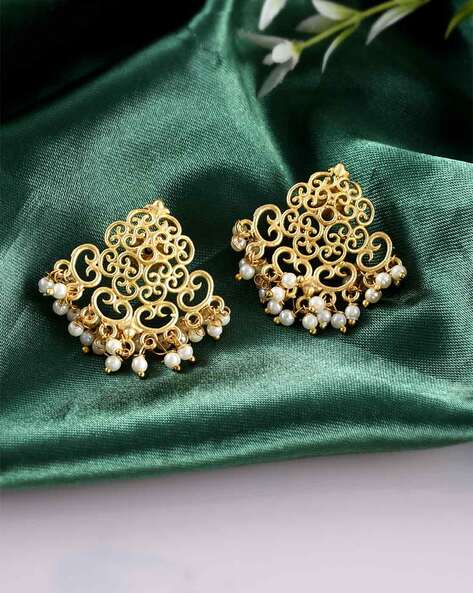 22K Gold Earrings for Women with Beads - 235-GER13608 in 9.200 Grams