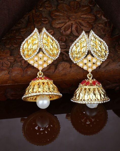 Gold on sale diamond jhumkas