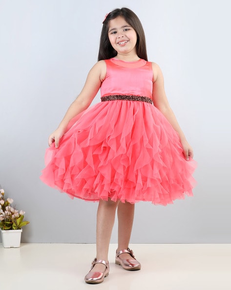 Toy Balloon Girls' Maxi Dress (TBDMY18PCH_34Y_Peach_3-4 Years) : Amazon.in:  Clothing & Accessories