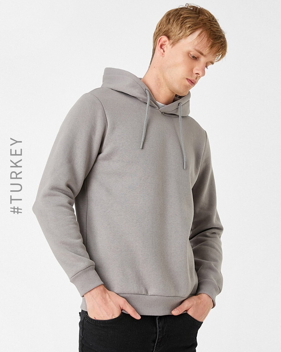 High-Neck Hoodie with Kangaroo Pocket