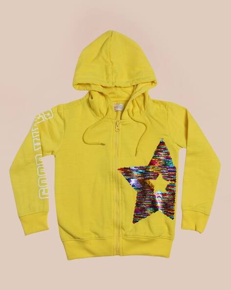 Buy Yellow Sweatshirts Hoodie for Girls by KIDDERZ Online