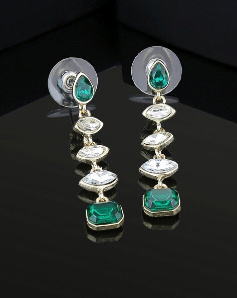 Lab Created Green Emerald Sterling Silver Chandelier Earrings - JCPenney